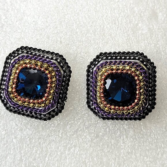 Purple Square Earrings - Picture 2 of 8